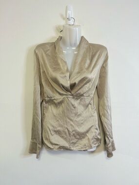 Etcetera Silk Gold V Neck Blouse
